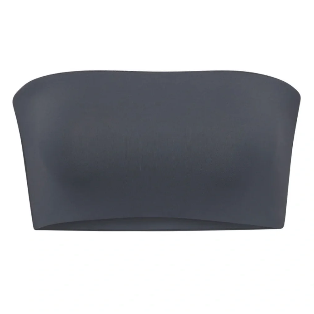 SKIMS Swim Bandeau Bikini Top in Gunmetal Grey